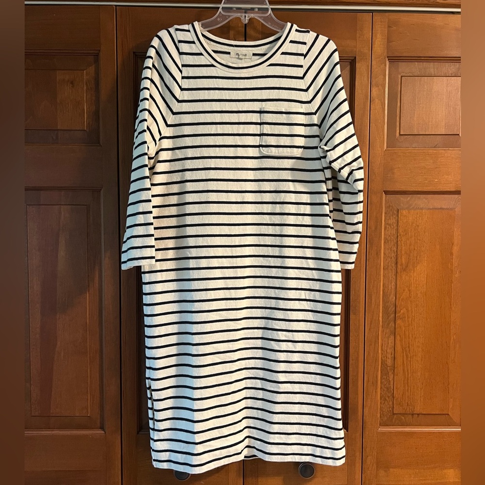 Madewell Navy and White Striped Top Size M